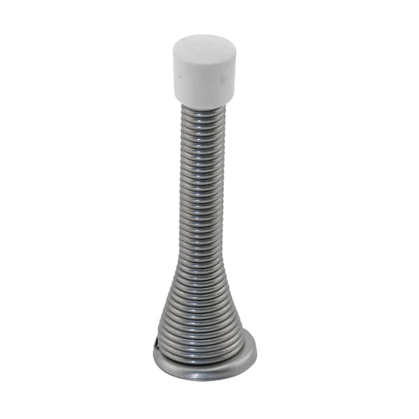 Prime-Line Door Stop, 3 in. Reach, Spring Steel, Satin Nickel, Heavy Duty (10 Pack) MP10115-10 - main